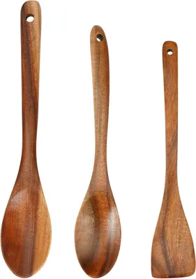 Zdjęcie produktu dla Szpatułka - zestaw 3 sztuk - 30 cm - drewno - antypoślizgowa