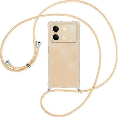 Produktbild von Handykette Backcover-Schutzhülle mit Band (Metall silberfarben) für Xiaomi Redmi Note 13 Pro 5G - Goldkordel