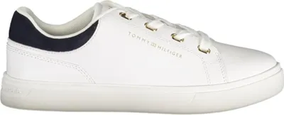 Produktbild von Weiße Damensportschuhe mit blauen Details und herausnehmbarem Fußbett