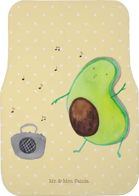 Produktbild von Mr. & Mrs. Panda Automatte Avocado Tanzen - Gelb Pastell - Geschenk, Fröhlich, Musik, Auto Fußmatte, Autoteppich, Autofußmatte, Singen, Party, Auto-Fußmatte