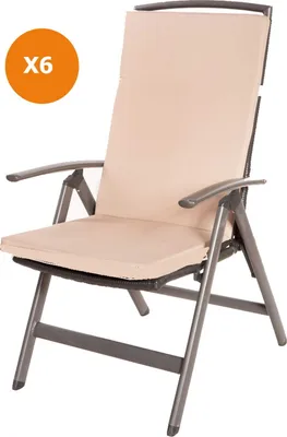 Produktbild von Stuhlkissen 6er set | Sitzkissen 110x47x4cm Beige | sitzkissen gartenmöbel Polsterauflage Auflage für Stühle | stuhlkissen outdoor