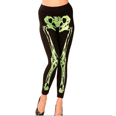 Produktbild von Neongrüne Skelettleggings S/M 8003558015375