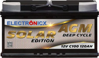 Produktbild von Electronicx Solar Edition AGM Batterie 120AH - 12V Solar Akku für Photovoltaik, Camping & Off-Grid-Systeme
