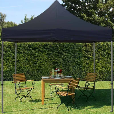 Produktbild von TOOLPORT 3x3m Stahl Faltpavillon, ohne Seitenteile, schwarz