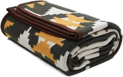 Produktbild von Famanu Merino Wolldecke - warme Wohndecke - grau - 160 x 220 cm
