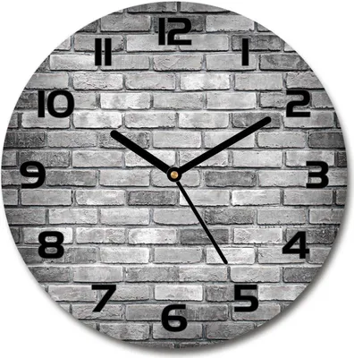 Produktbild von Wanduhr aus Glas 30fi Glasbild Glasuhr Gehärtetes Glas - schwarze-zeiger - Brick wall