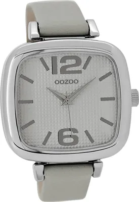 Produktbild von Oozoo Leder Damen Uhr Analog Quarzuhr Armband grau Timepieces D2UOC9180A