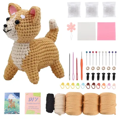 Productafbeelding van ProximaX Haakset Shiba Inu voor beginners – Complete set met video-instructies, katoengaren en accessoires, doe-het-zelf knuffel, cadeau voor hobbyisten en hondenliefhebbers