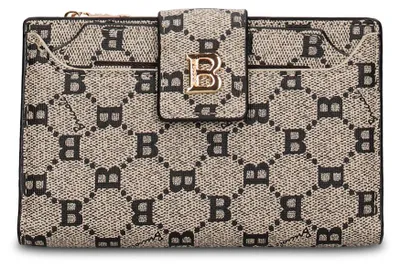 Image de Portefeuille pour femmes, fermeture éclair, motif monogramme, en PU, dimensions 16x10 cm, disponible en beige, bleu, noir et vert