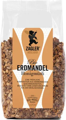 Produktbild von Erdmandel Honigmüsli 500g - reines Bioprodukt - Getreideflocken in Urform - ohne künstliche Zusatzstoffe von ZAGLER MUESLIBAER