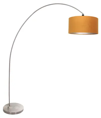 Immagine prodotto di Mexlite - lampada da terra - Solva - acciaio - metallo tessuto - lampada ad arco - E27 - 3910ST