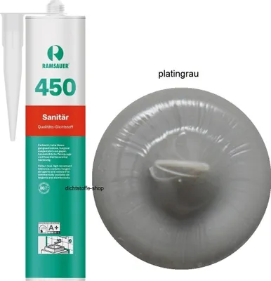 Produktbild von Ramsauer 450 Sanitär 1K Silikon Dichtstoff 310ml Kartusche platingrau