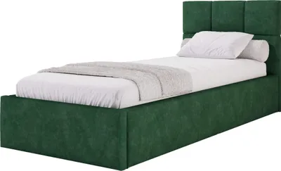 Obrázek produktu pro Nábytkový balíček postel 120x200 cm, postel Azurro SO7, čalouněná postel s úložným prostorem, moderní jednolůžko s kovovým rámem tmavě zelená