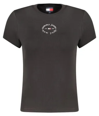 Produktbild von Schwarzes Damen T-Shirt: Kurzarm, Rundhals, mit modernem Druck