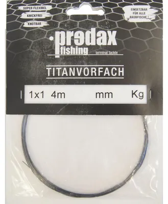 Produktbild von Predax Titanvorfach 1x1 schwarz 9kg 0,30mm - 4m Vorfachschnur