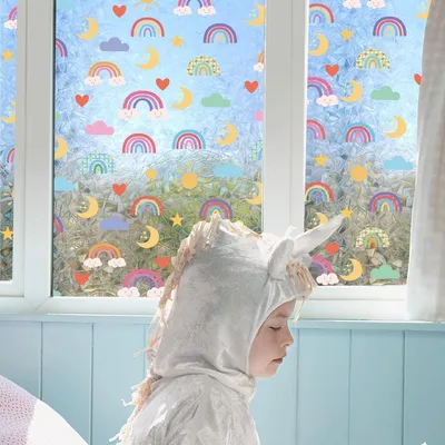 Immagine prodotto di Adesivo Decorativo per Finestre - Pellicola per Finestre in Vetro Colorato - Pellicola Statica per Finestre - Pellicola per Finestre Privacy - 40 x 101,5 cm - 98% Privacy