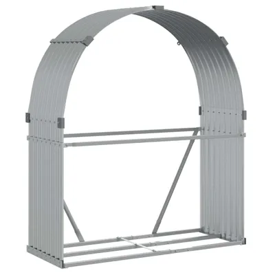 Immagine prodotto di vidaXL Riparo per legna da ardere Argento 120x45x140 cm Acciaio zincato