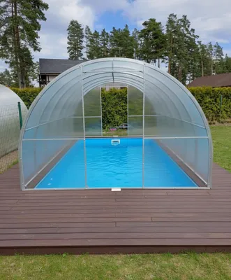 Produktbild von Poolabdeckung von Garten Dream. 3x4M mit 6mm polycarbonate Ganzjährige Nutzung. Schnee- und winddicht