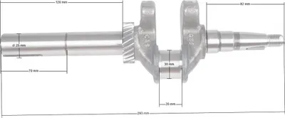 Obrázok produktu pre Kľukový hriadeľ Zongshen Xp200A 6,5Hp 25Mm 70Mm 100058893