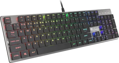 Produktbild von Genesis herní mechanická klávesnice THOR 420/RGB/Content Slim Blue/Drátová USB/US layout/Šedá