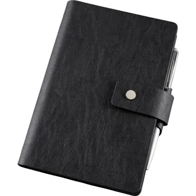 Produktbild von Notizbuch A6 mit Ringmechanik Kunstleder schwarz