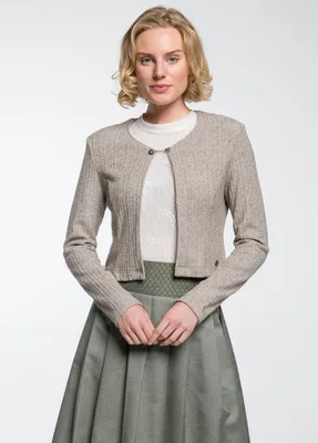 Produktbild von Emana Damen Strickjacke Janker Trachten jacke, Farbe:Taupe, Größe:46/3XL