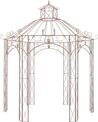 Image de Pavillon de jardin brun antique 3 m fer