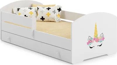 Obrázek produktu pro Dětská postel LUK 160x80 se šuplíkem - Jednorožec roh