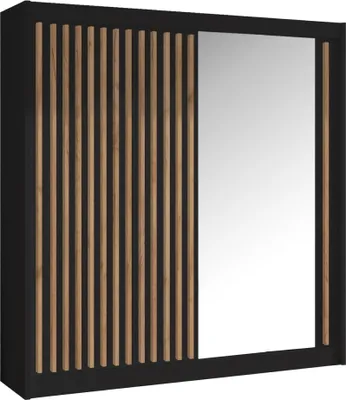 Obrázok produktu pre Kondela Šatníková skriňa s posuvnými dverami Ladder 203 - čierna / dub craft