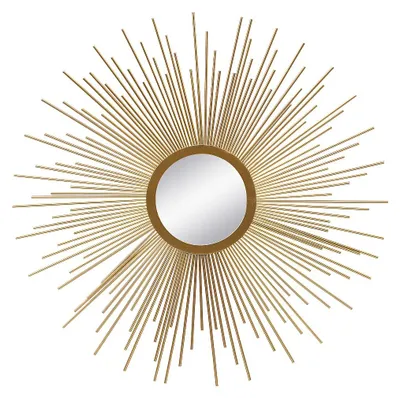 Produktbild von Wandspiegel in Sonnenstrahlenoptik - Metall - 70 cm - Goldfarben - LEVANZO