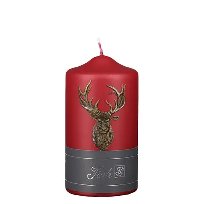 Produktbild von Fink CANDLE, Stumpenkerzen, Paraffin, rot, L. 8 cm, B. 8 cm, H. 15 cm, D. 8 cm Höhe: 15.00 cm Breite: 8.00 cm Tiefe: 8.00cm Durchmesser: 8.00 cm 172016