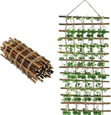 Productafbeelding van Famanu Klimhulpstuk van wilgentakken, 30 x 200 cm - Klimrek van jute - Plantensteun voor klimplanten