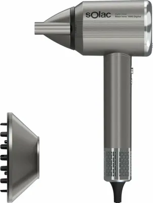 Produktbild von Solac Blast Ionic 1600 Digital, Digital, 110000 RPM, Grau, Einfarbig, 1,65 m, Tasten