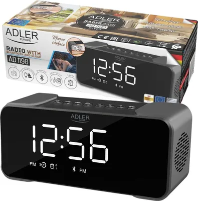 Zdjęcie produktu dla Adler AD 1190 Srebrny bezprzewodowy przenośny radiobudzik Bluetooth USB AUX karta SD 2600mAh