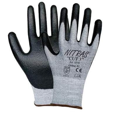 Produktbild von NITRAS 6350 CUT3, Schnittschutzhandschuhe, Arbeitshandschuhe, Handschuhe, Montagehandschuhe - 100 Paar Größe:7