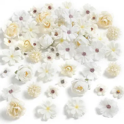 Produktbild von Künstliche Rosen 80 Stück 4 cm – Seidenrosen Weiß für Deko DIY