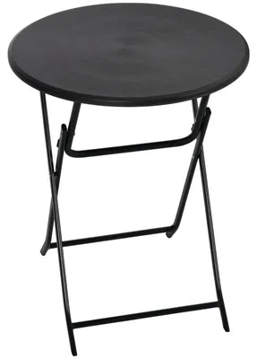 Immagine prodotto di Tavolo da giardino rotondo pieghevole per 2 persone | Colore: Grigio scuro | Dimensioni: 60x60x73 cm