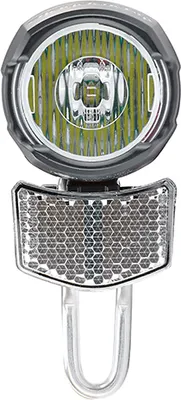 Produktbild von Prophete Fahrrad LED-Scheinwerfer – 50 Lux, für E-Bikes (6-48V), mit beleuchtetem Logo, seitlicher Sichtbarkeit & Nirosta-Halterung – StVZO zugelassen