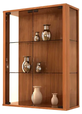 Produktbild von Hängende Glasvitrine | Vitrine aus ESG-Sicherheitsglas | Maße: H. 80 x B. 60 x T. 25 cm | Modern und platzsparend
