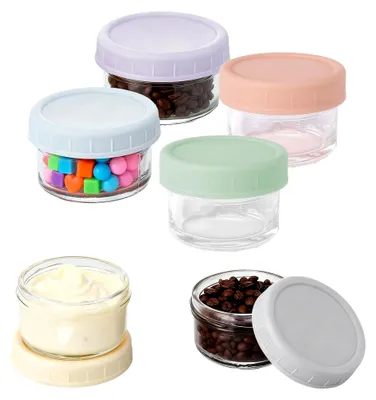 Produktbild von 6 Stück Salatdressingbehälter, Glasbehälter 50ml für Overnight Oats, kleine Dosen mit Deckel, Vorratsdosen-Set