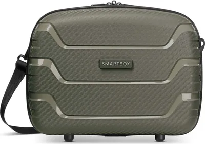 A studio shot of a green beauty case.