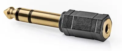 Produktbild von Nedis Stereo-Audio-Adapter - 6.35 mm Stecker - 3.5 mm Buchse - Vergoldet - Gerade - ABS - Anthrazit - 1 Stück - Box