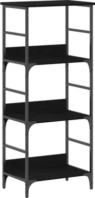 Obrázek produktu pro vidaXL Knihovna, černá, vzhled dubu, 50 x 33 x 117,5 cm