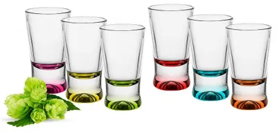 Schnapsgläser 6er-Set bunt 25 ml Glas für Likör & Tequila