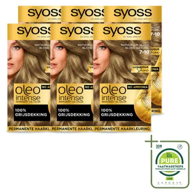 Obrázok produktu pre 6 x Syoss Oleo Intense 7-10, trvalá farba na vlasy – prírodná blond – veľké balenie – 6 kusov