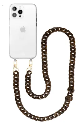 Produktbild von Brown Chocolate Transparant Cord Hülle - Long Cord  - Kompatibel mit iPhone 11 Pro