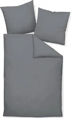 Produktbild von Janine Design Mako-Satin Bettwäsche-Garnitur Colors 31001 Farbe titan Größe 155x200 + 80x80cm