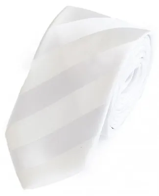 Produktbild von Fabio Farini - 1 Stück Weiße Herren Krawatten mit feiner Struktur in 6cm Schmal (6cm), Weiß Strukturiert