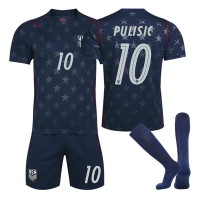 Obrázek produktu pro #10 PULISIC Americký fotbalový dres pro děti i dospělé na venkovní zápas mistrovství světa ve fotbale 2026 VELIKOST:28