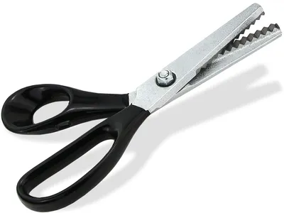 Produktbild von Zackenschere, Stoffschere, Textilschere, Zickzackschere, Schneiderschere, Bastelschere, Edelstahl, 20 cm, verchromt, Kunststoffgriff